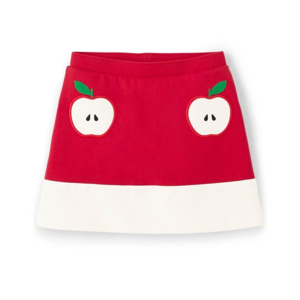 Toddler Girls Red Apple Applique Skort‎ Pull On Shorts Skirt Size 2T NWOT